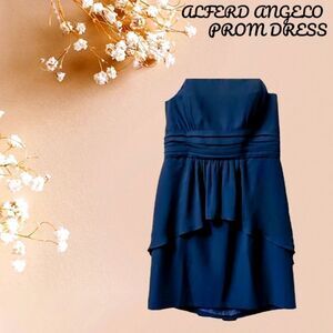 ALFRED ANGELO Women's New  Cute Sleeveless Mini Black Prom Dress.